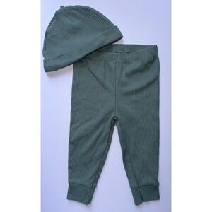 Carter's Baby Sage Green Ribbed 2 Pc Hat & Pant Set Size‎ 9mo